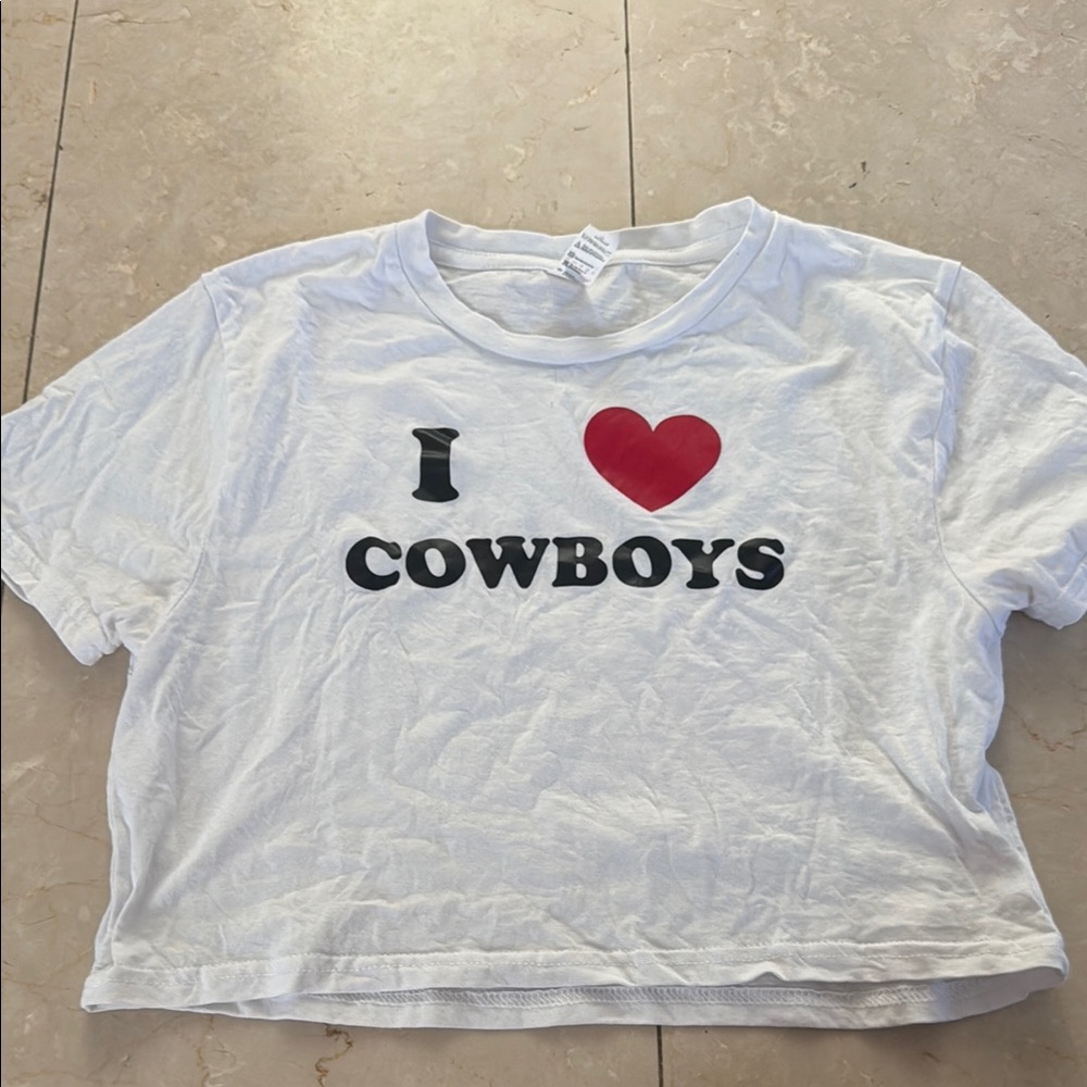 White 'I Love Cowboys' Kids T-Shirt